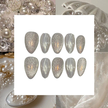 Pearly Class Acrylic Almond Press On Nail - MaYonail Store