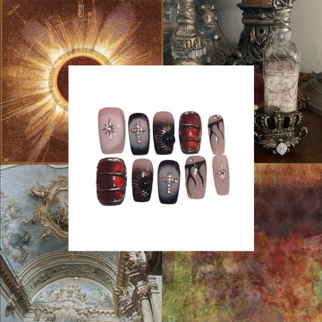 Divine Inferno Square Acrylic Press On Nail