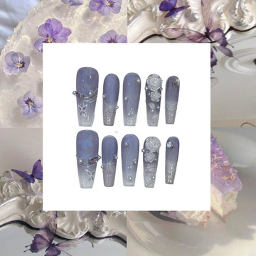 Lilac Dream Acrylic Coffin Press On Nail