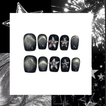 golden drip Acrylic almond Press On Nail - MaYonail Store