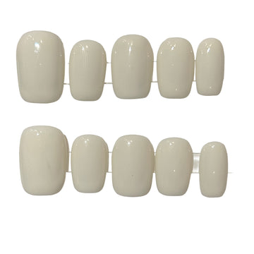 Cream Acrylic Square Press On Nail - MaYonail Store
