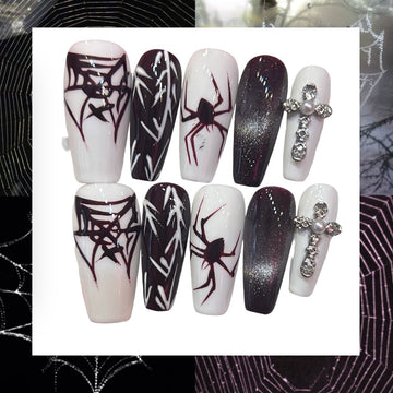 Spider Acrylic Coffin Press On Nail - MaYonail Store