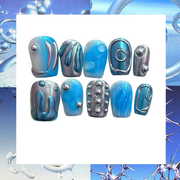 Cyber Aero Acrylic Square Press On Nail