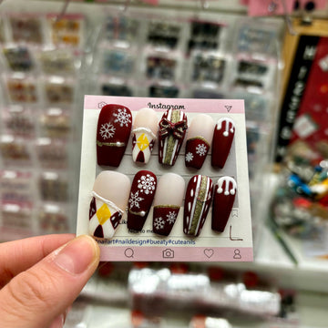 Miss Santa Acrylic Coffin Press On Nail