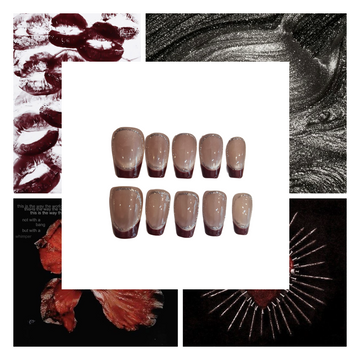 Deep Burgundy Acrylic Square Press On Nail
