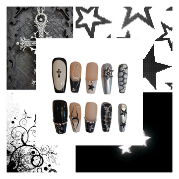 Gothic Galaxy Acrylic Square Press On Nail