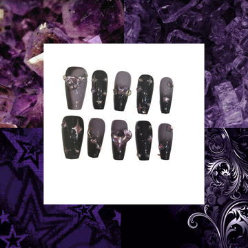 Midnight Purple Acrylic Square Press On Nail