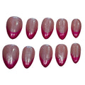 Neon Pink Frenchtip Acrylic Almond Press On Nail - MaYonail Store