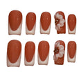 Floral Frenchstip Acrylic Square Press On Nail - MaYonail Store