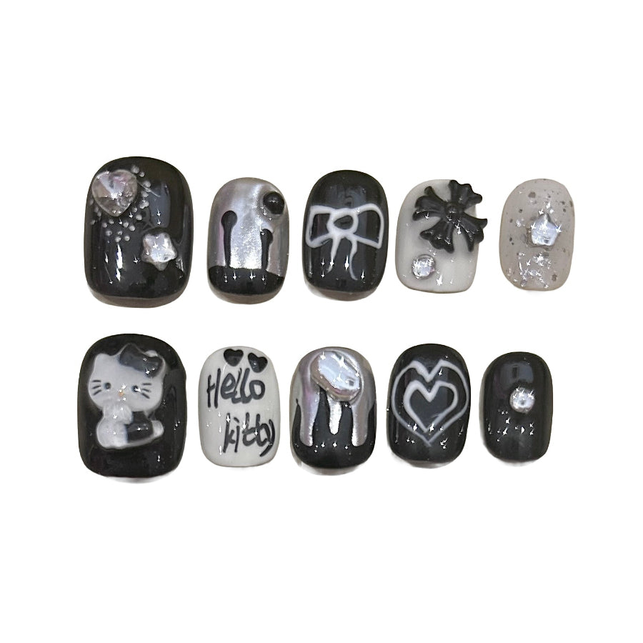 Hello Kitty Acrylic Square Press On Nail - MaYonail Store