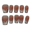 Silver Elegance Acrylic Coffin Press On Nail - MaYonail Store