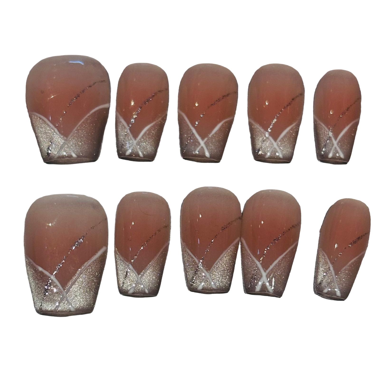 Silver Elegance Acrylic Coffin Press On Nail - MaYonail Store