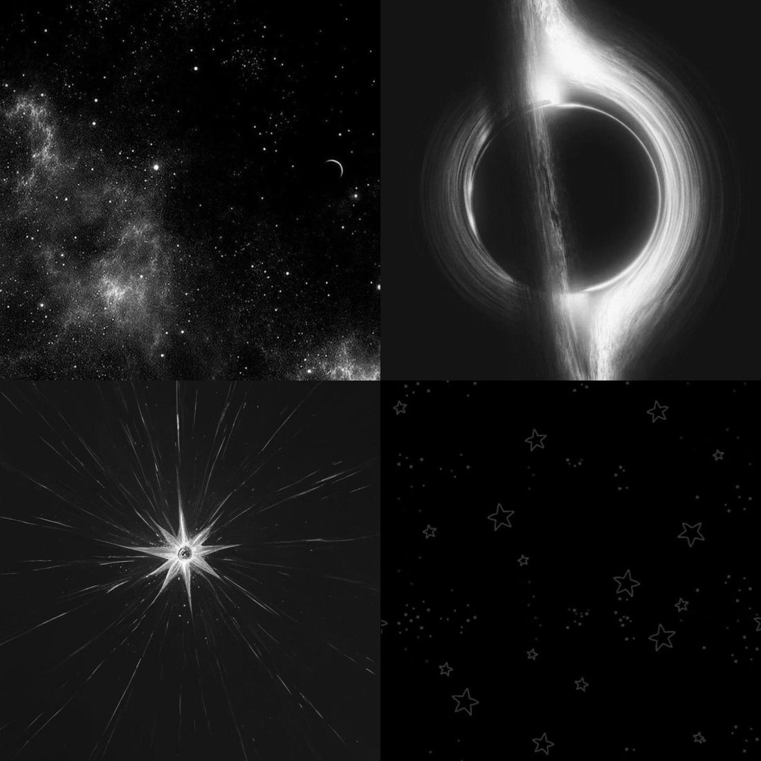 Galactic BlackHole Acrylic Square Press On Nail