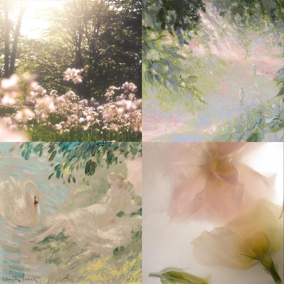 Abstract Garden Acrylic Round Press On Nail