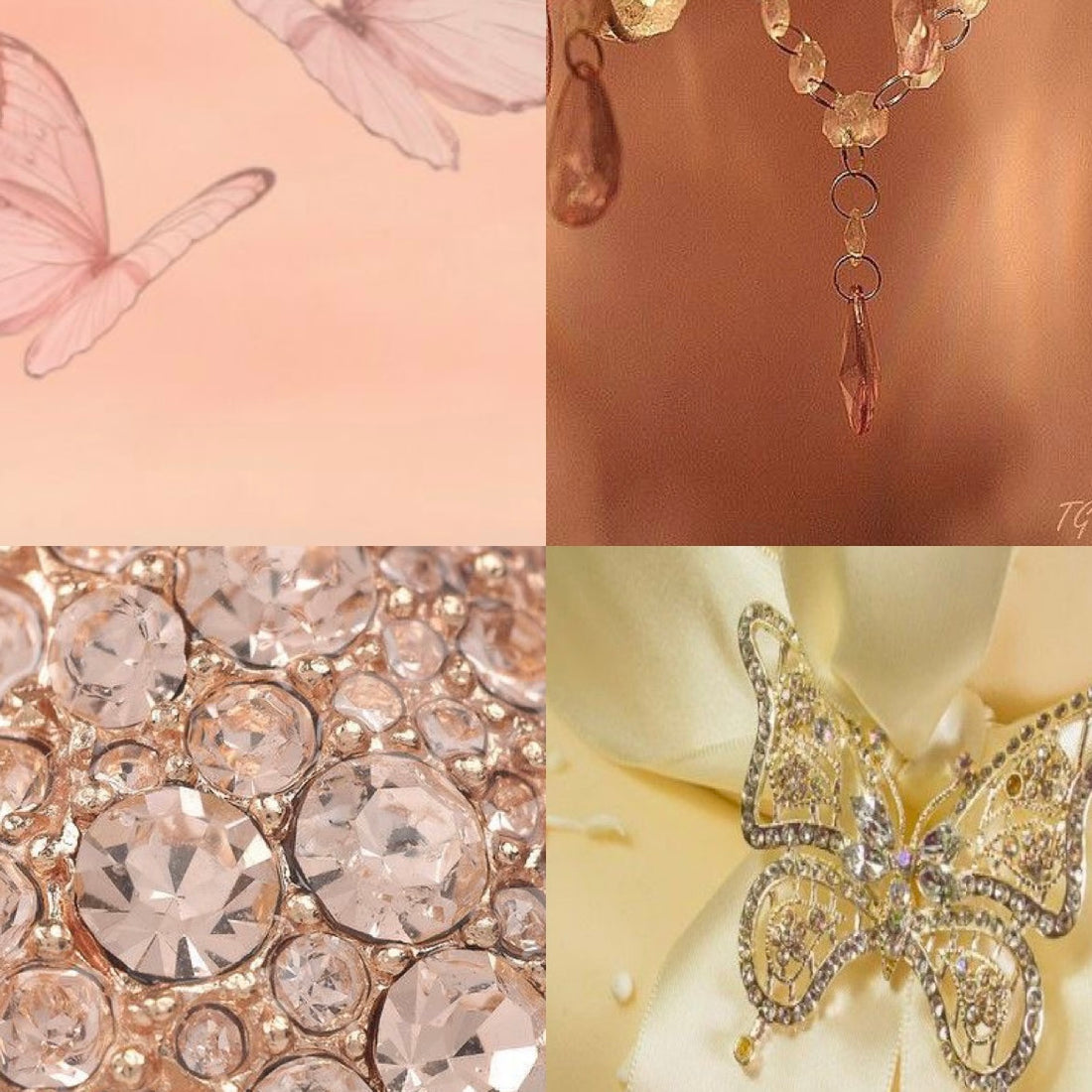 Peachy Butterfly Acrylic Coffin Press On Nail - MaYonail Store