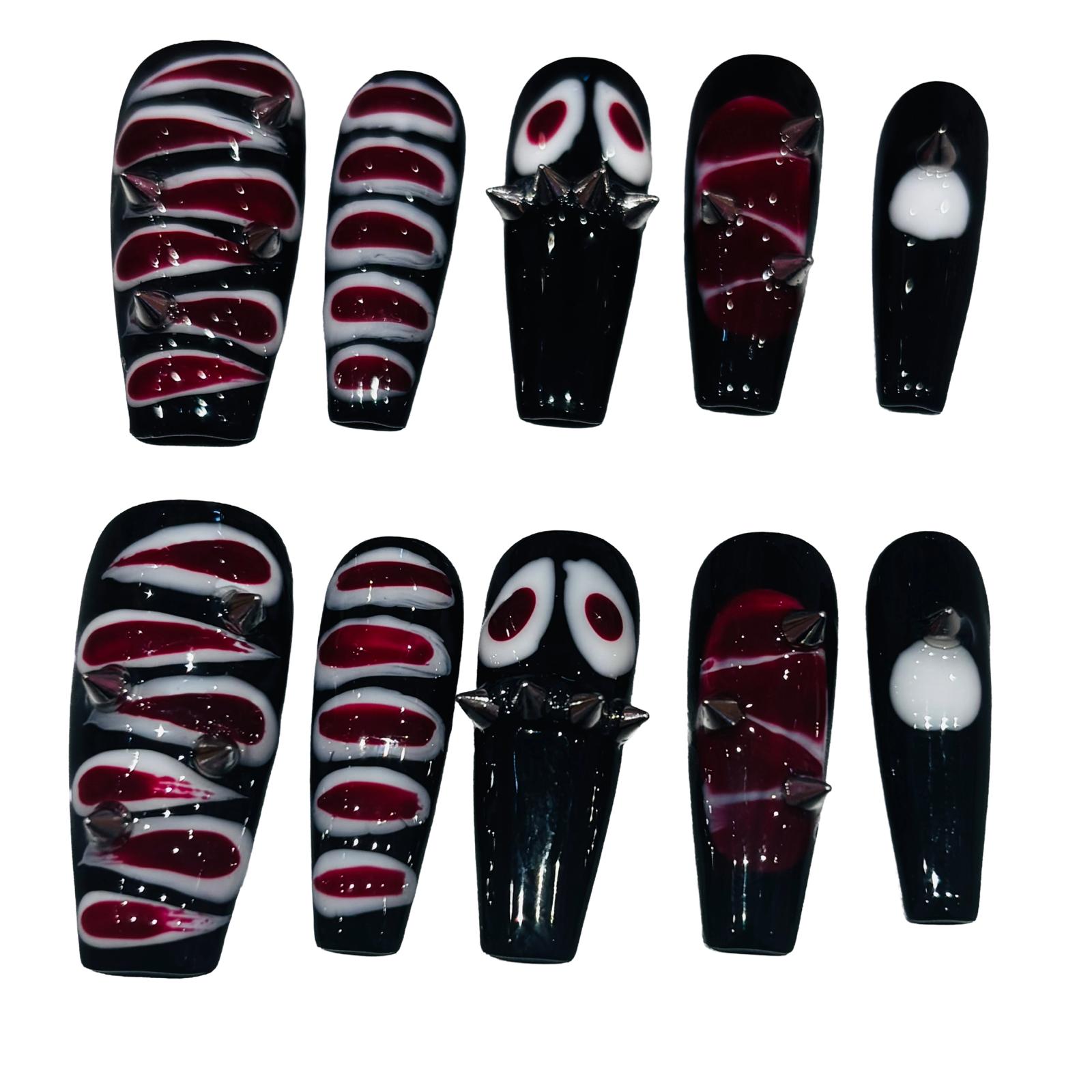 Spooky Ghoul Acrylic Coffin Press On Nail - MaYonail Store