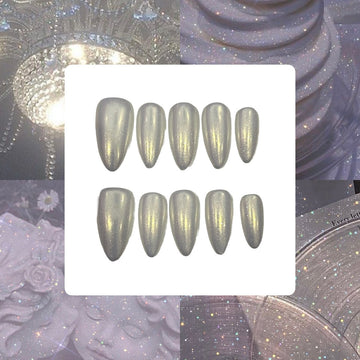 White Sunlight Almond Press On Nail L217 - MaYonail Store