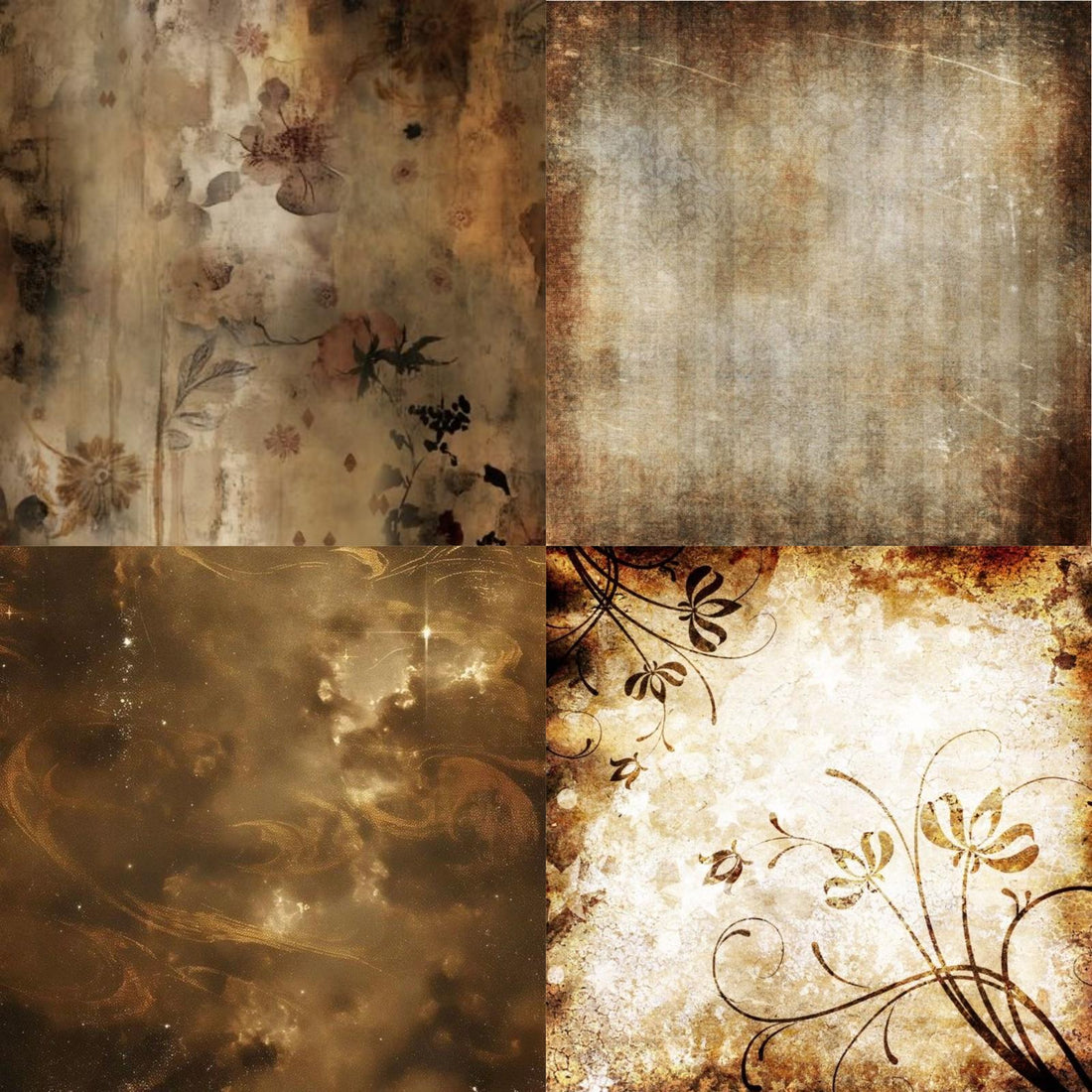 Golden Brown Abstract Acrylic Round Press On Nail