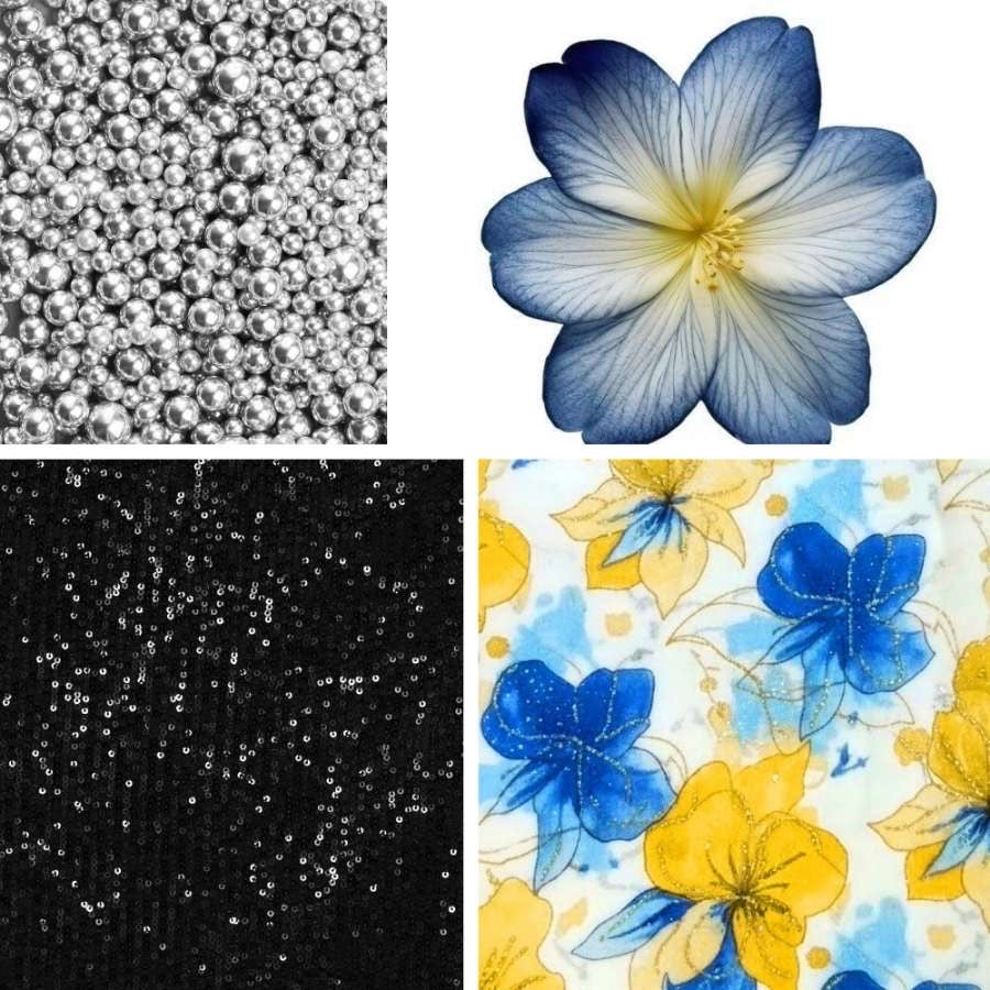 Floral Shimmer Acrylic Square Press On Nail