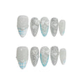 Chequered Coquette Almond Press On Nail - MaYonail Store