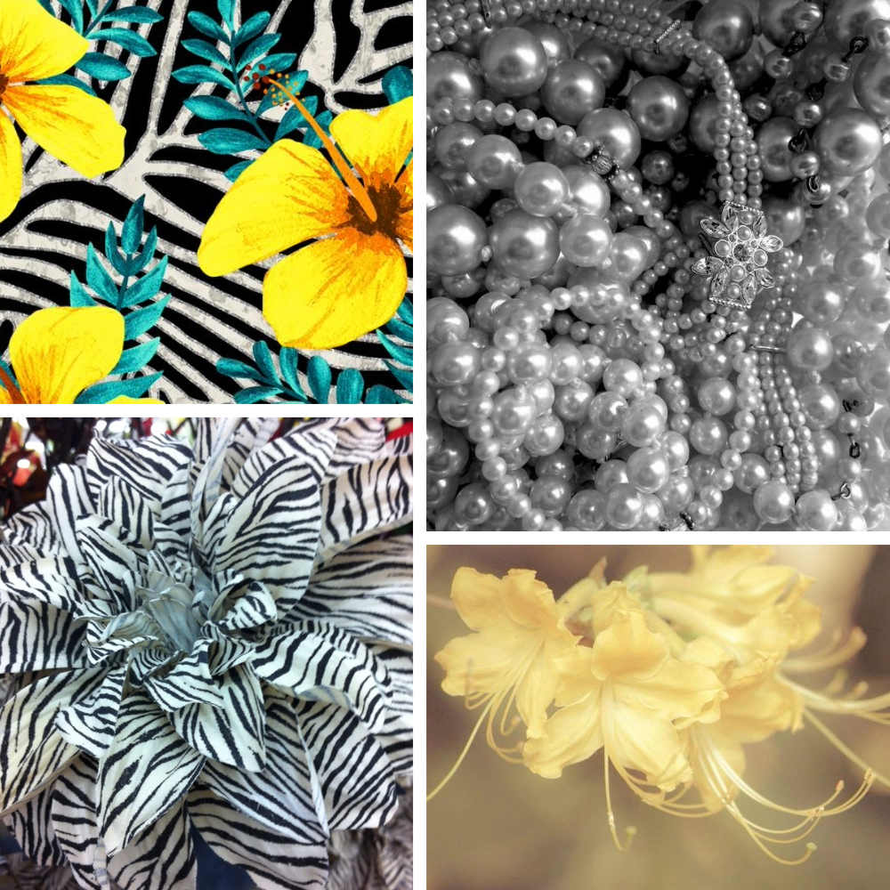 Floral Shimmer Acrylic Almond Press On Nail