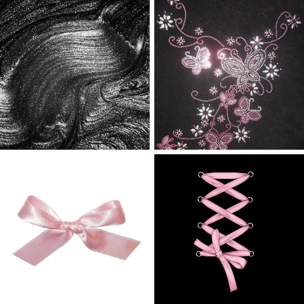 Pink Ribbon Princess Acrylic Square Press On Nail