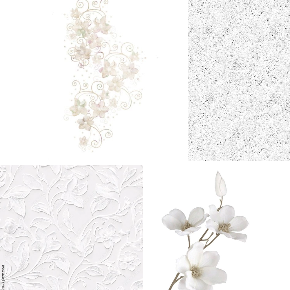 French Floral Acrylic Square Press On Nail