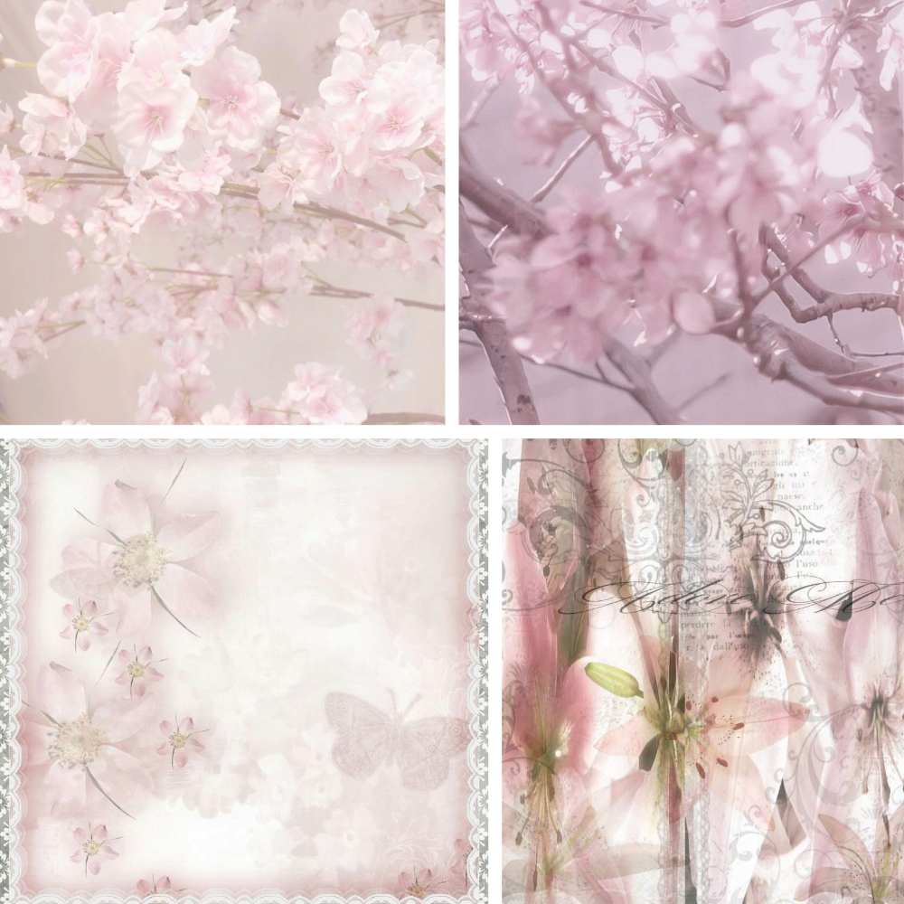 Floral Tips Acrylic Coffin Press On Nail