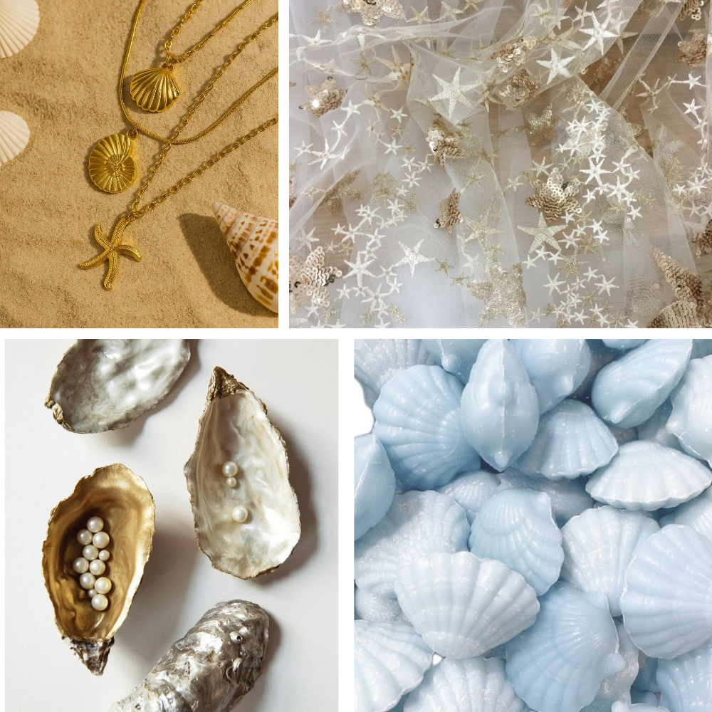 Baby Blue beach Acrylic Oval Press On Nail - MaYonail Store