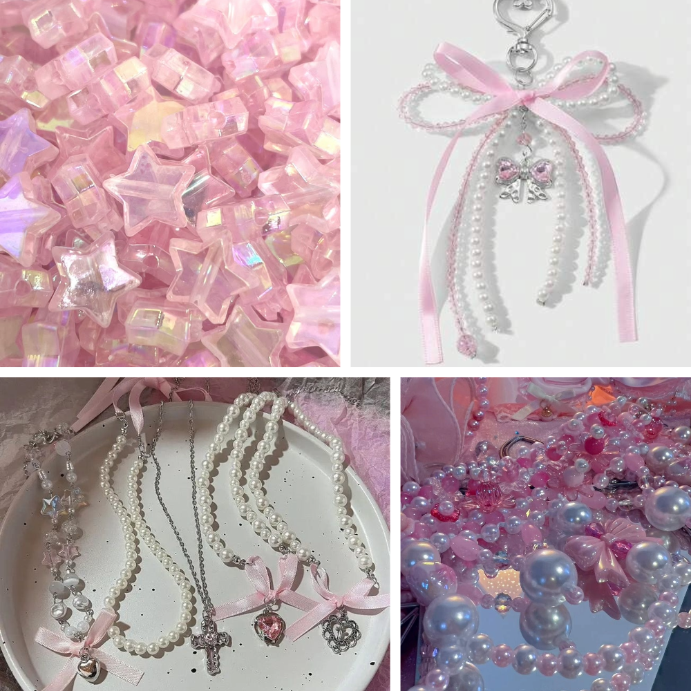 y2k glam Pink Acrylic Almond press On Nail - MaYonail Store