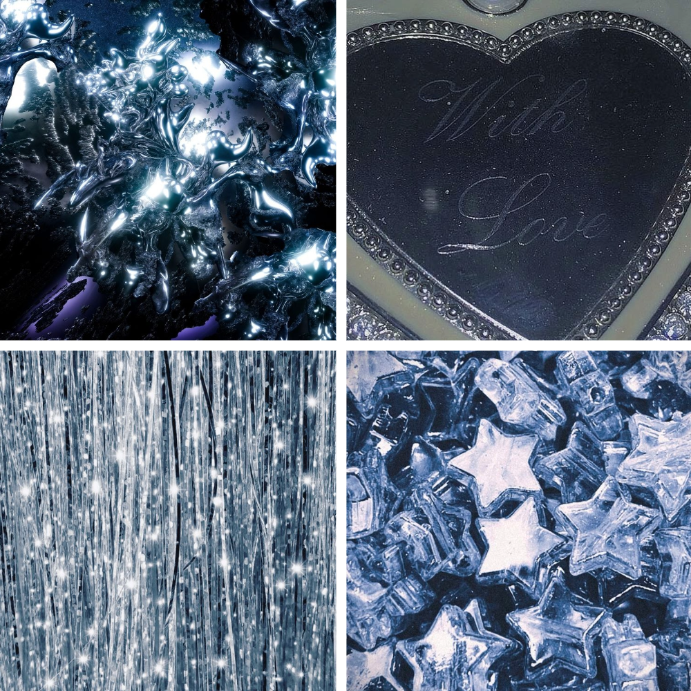 Blue Shimmer Acrylic Almond press On Nail - MaYonail Store