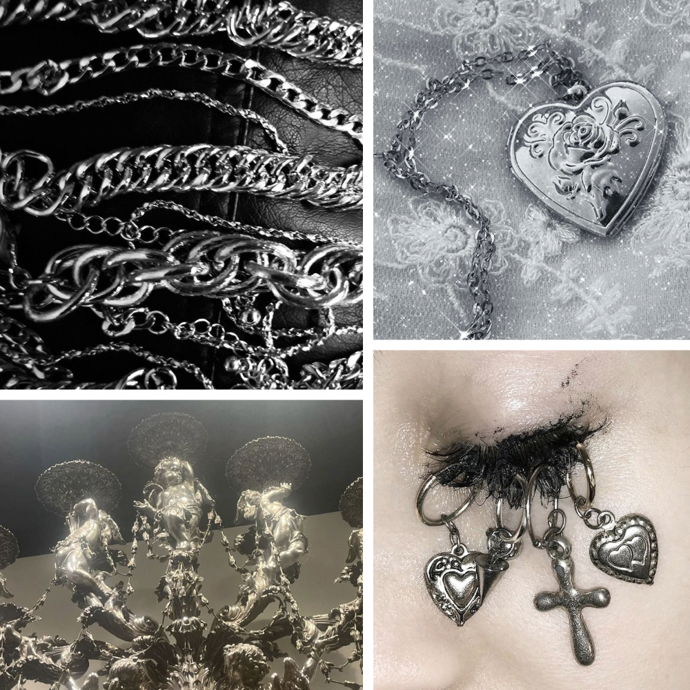 Silver Prayer Acrylic Stiletto press On Nail - MaYonail Store