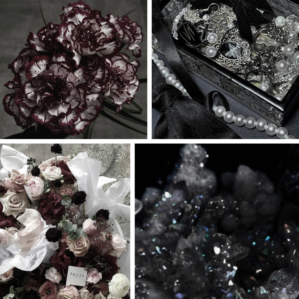 Gothic Bouquet Acrylic Coffin press On Nail