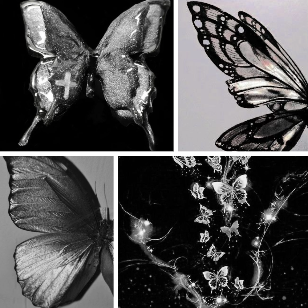 Butterfly Wing Acrylic Stiletto press On Nail