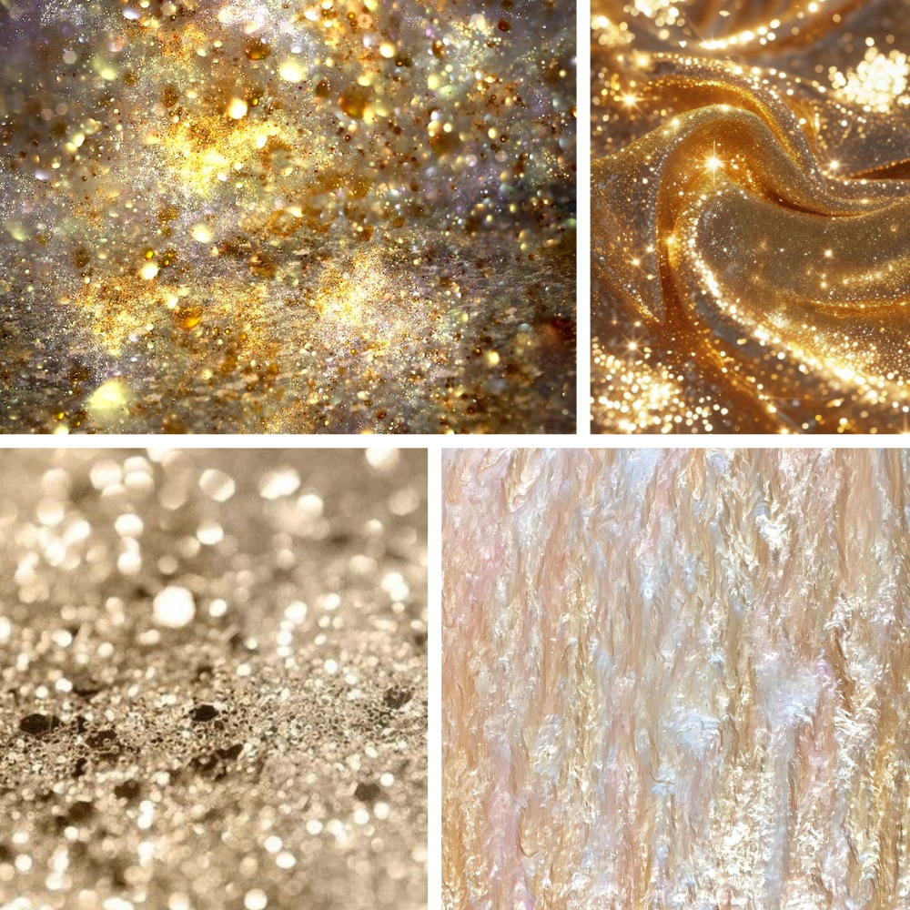 Golden Pearl Acrylic Almond Press On Nail