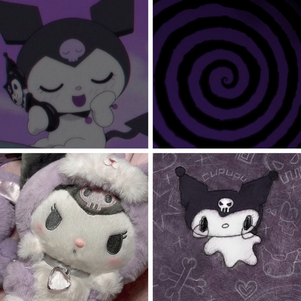 Dark Kuromi Acrylic Oval Press On Nail