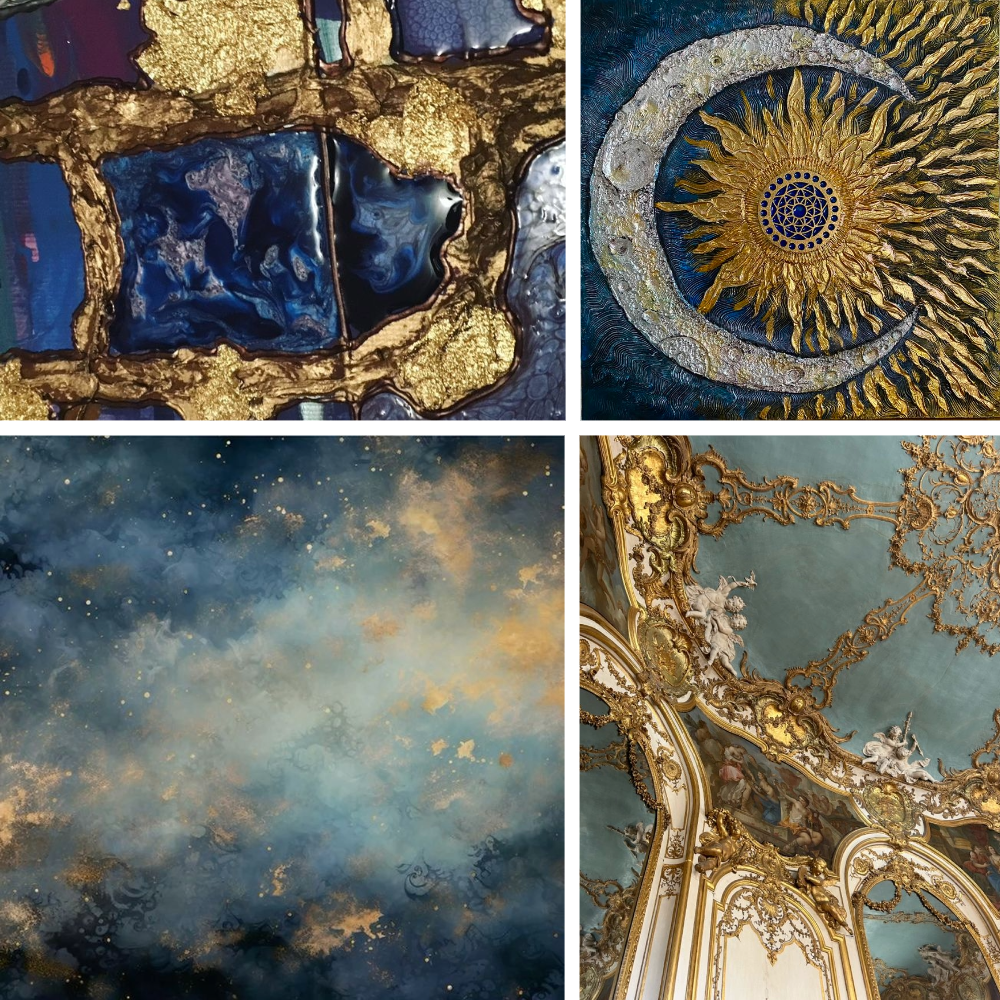 Blue Shimmer Acrylic Coffin Press On Nail