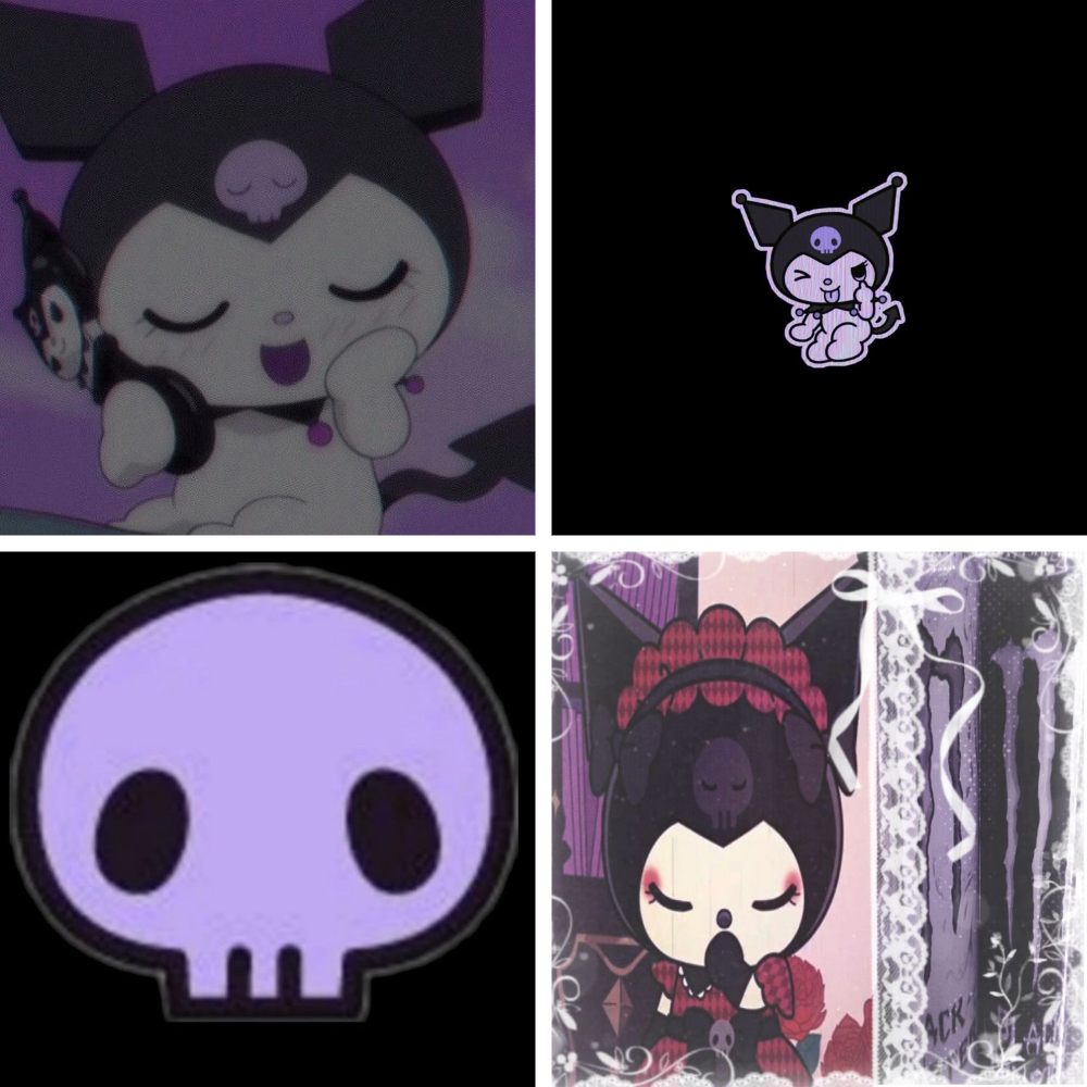 Kuromi Cuteness Acrylic Oval Press On Nail