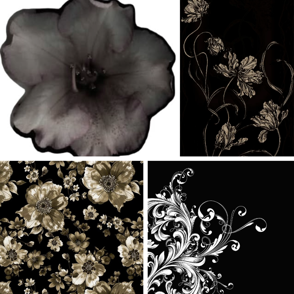 Dark Florals Acrylic Almond press On Nail - MaYonail Store