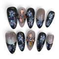 Autumnal Flower Acrylic Almond Press On Nail - MaYonail Store