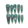 Teal Dream Stiletto Acrylic Press On Nail - MaYonail Store