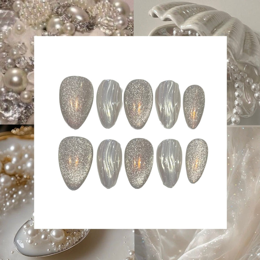 Pearly Class Acrylic Almond Press On Nail - MaYonail Store