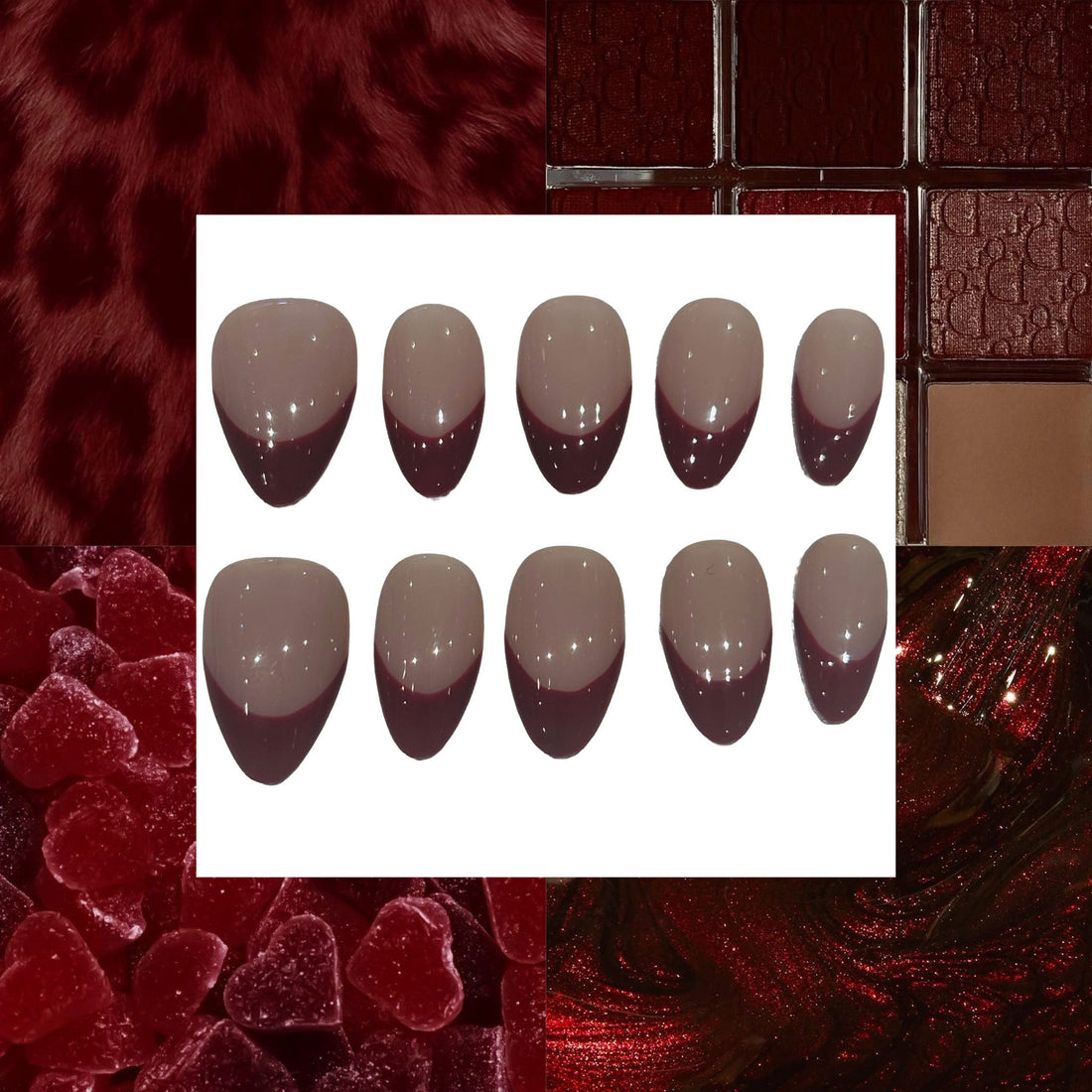 Iconic Red French-tip Acrylic Almond press On Nail - MaYonail Store