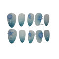Aquamarine Acrylic Almond Press On Nail - MaYonail Store