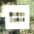 Simple Green Floral Acrylic Square Press On Nail - MaYonail Store