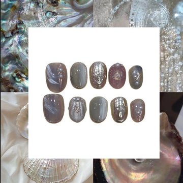 Pearly Dream Square Press On Nail