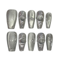 Silver Spring Acrylic Coffin Press On Nail - MaYonail Store