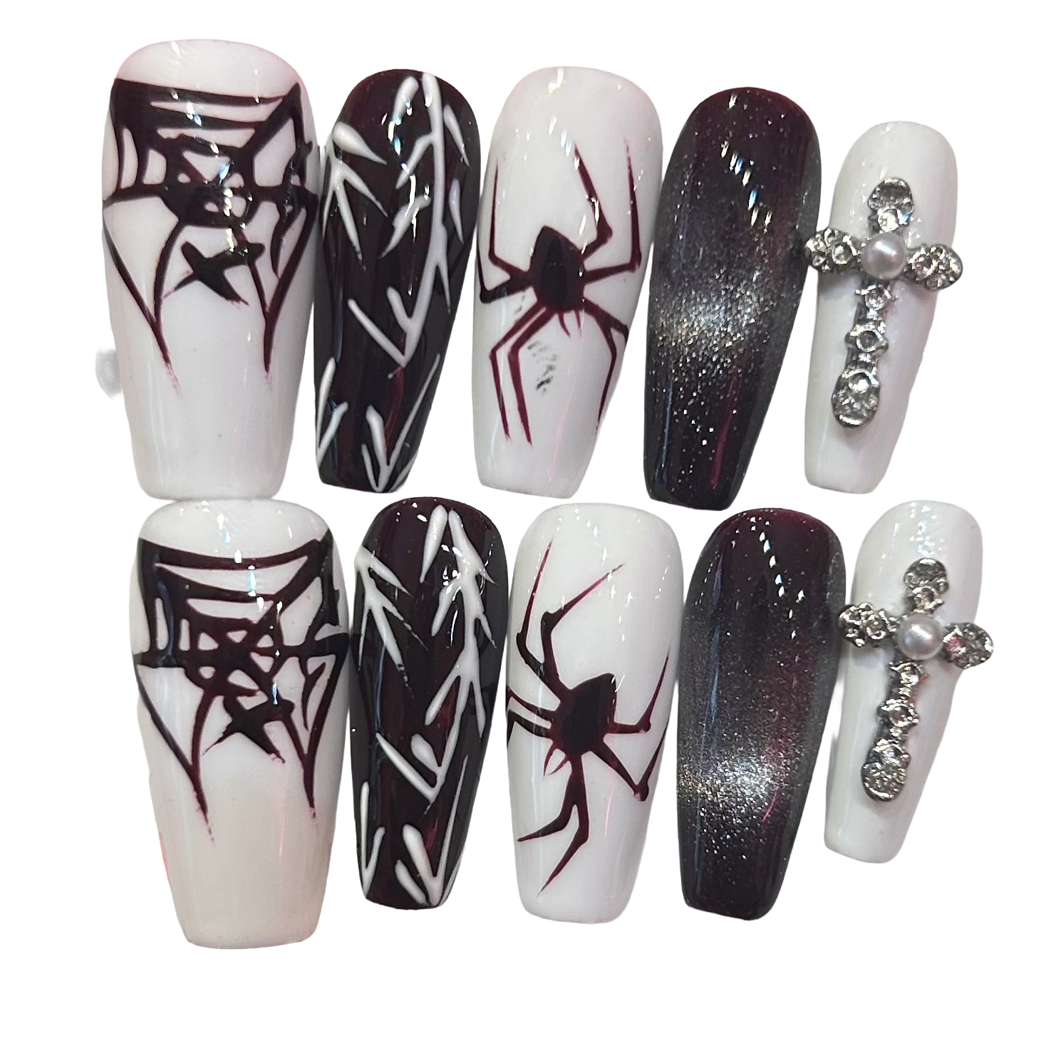 Spider Acrylic Coffin Press On Nail - MaYonail Store