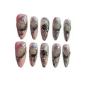 Cosmic Rose Quartz Stiletto Press On Nail - MaYonail Store