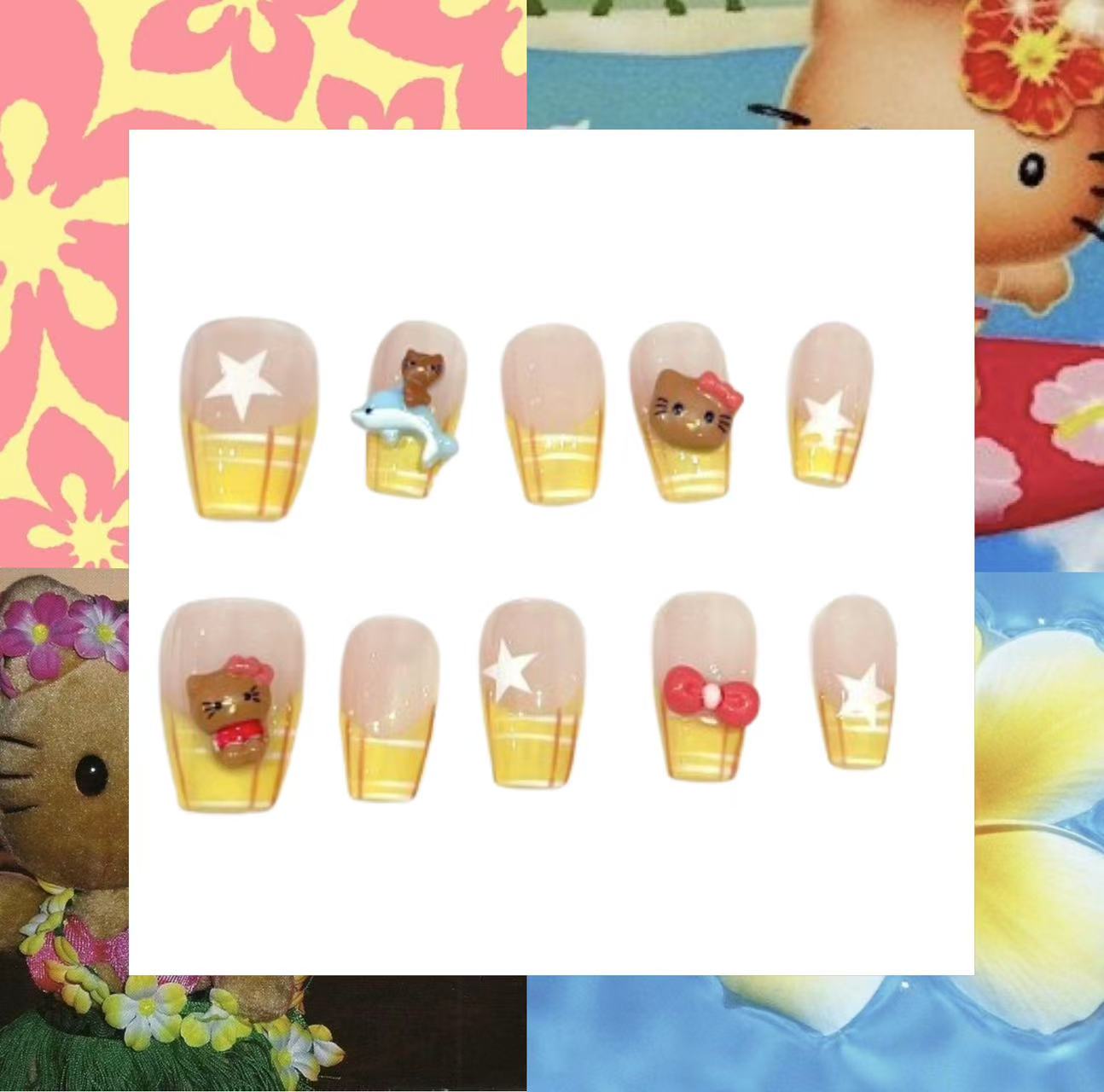 Kitty Cove Acrylic Coffin Press On Nail